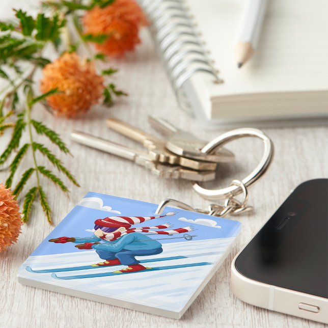 Downhill Skier Key Ring (Creator Uploaded)