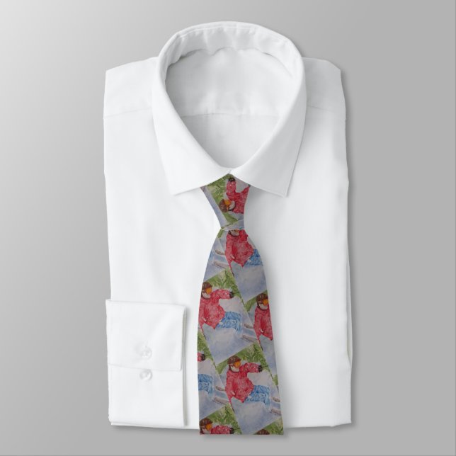 DOWNHILL SKIER MONOGRAM TIE (Tied)