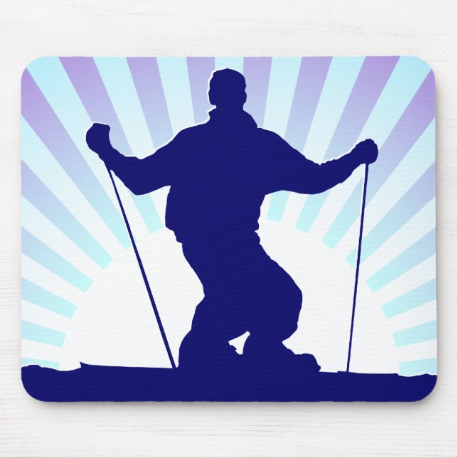 downhill skier mouse pad (Front)