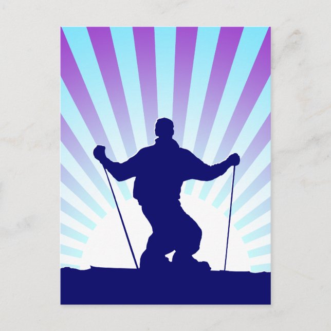 downhill skier postcard (Front)