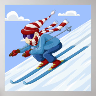 Downhill Skier Poster