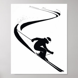 Downhill Skier Skiing Snow Mountain Sports Ski Lov Poster