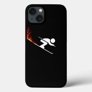 Downhill Skier So Fast Skis On Fire Stick Man iPhone 13 Case