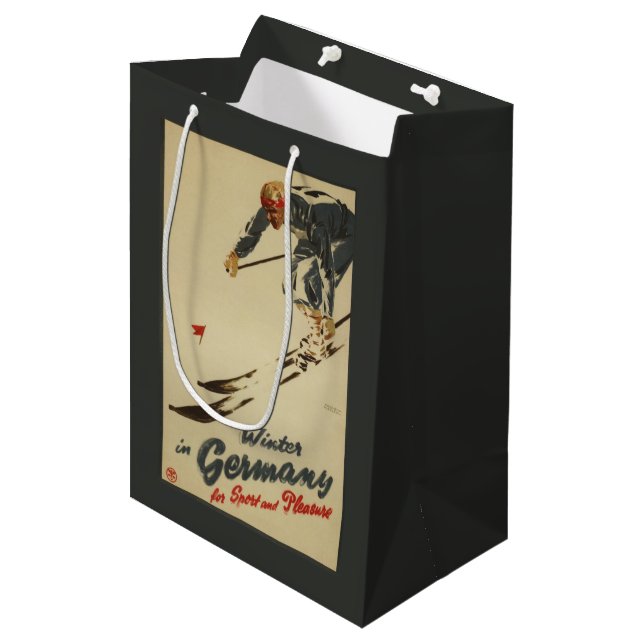 Downhill Skier - Sport and Pleasure Promo Medium Gift Bag (Front Angled)