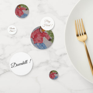 Downhill Skier Sport Birthday Confetti