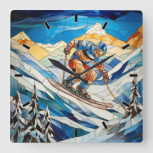 Downhill Skier Wall Clock