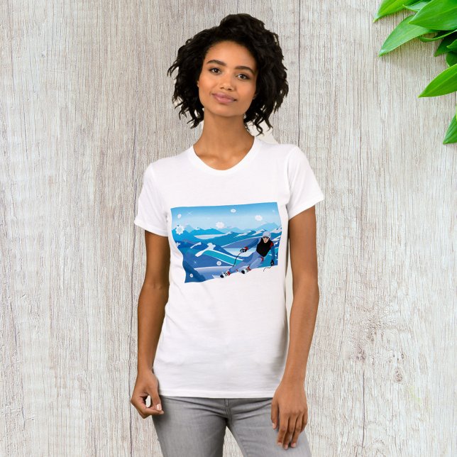 Downhill Skier Womens T-Shirt (Creator Uploaded)