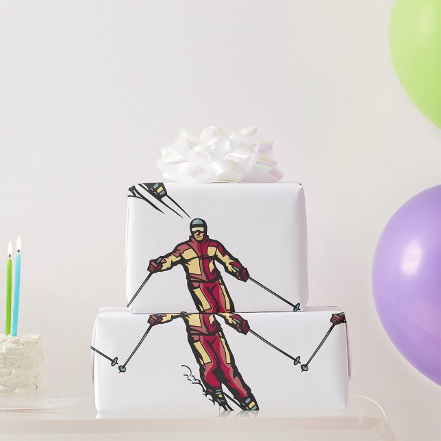 Downhill Skier Wrapping Paper (Creator Uploaded)