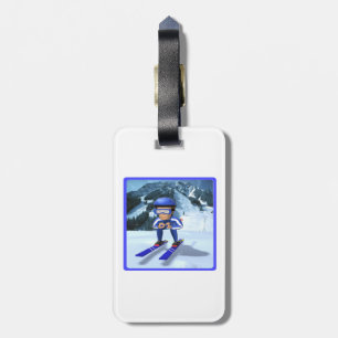Downhill Skiing 2 Luggage Tag