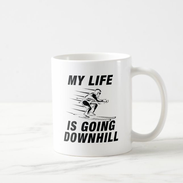 Downhill Skiing Coffee Mug (Right)