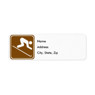 Downhill Skiing Facilities Highway Sign Return Address Label