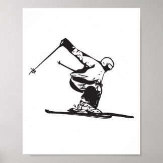 Downhill Skiing Skier  Poster