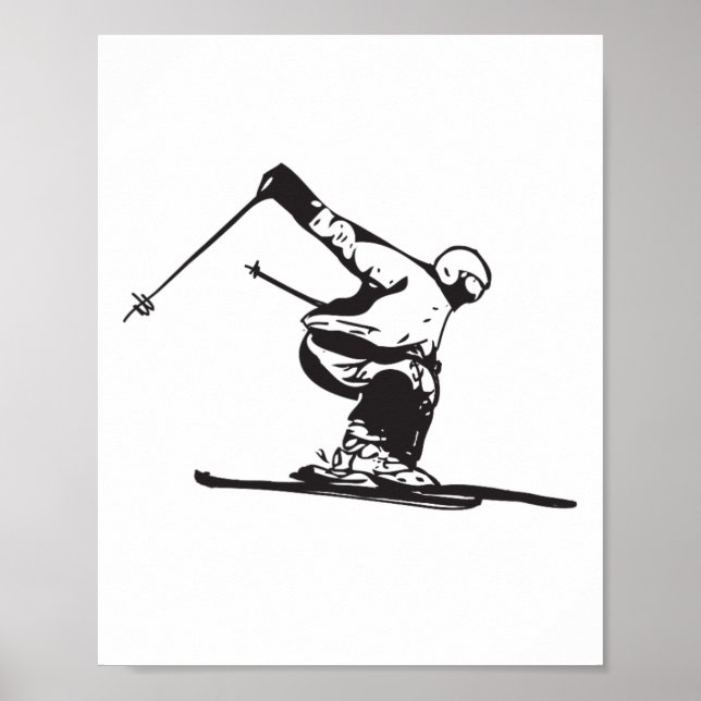 Downhill Skiing Skier  Poster (Front)