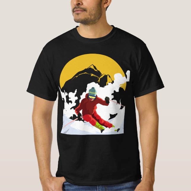 Downhill Skiing T-Shirt (Front)