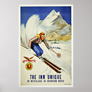 Downhill Skiing Vintage Travel Posters