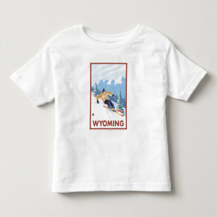 Downhill Snow SkierWyoming Toddler T-Shirt