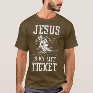 Downhill Snow Skiing Jesus My Lift Winter Sports C T-Shirt