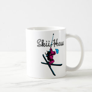 Downhill Snow Skiing Ski Haw Winter Sports Cowboy Coffee Mug
