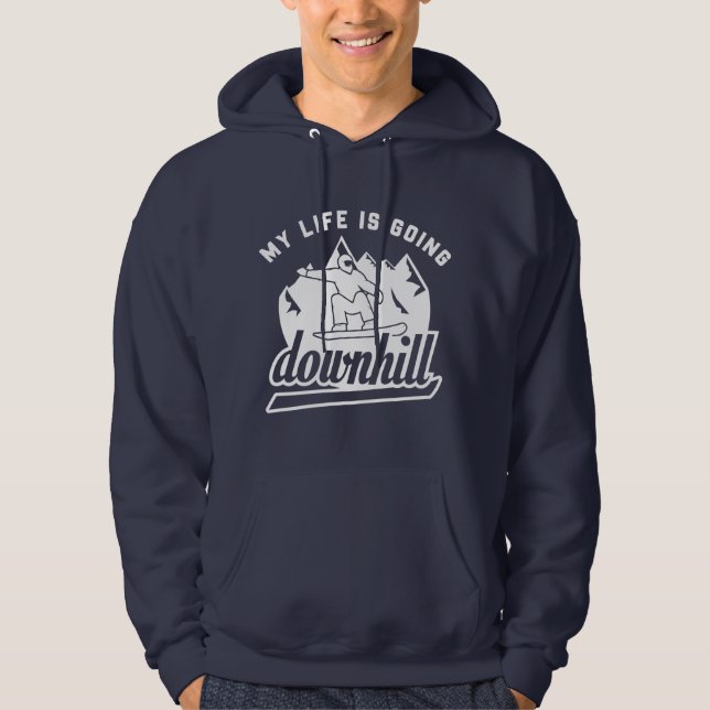 Downhill Snowboarding Hoodie (Front)