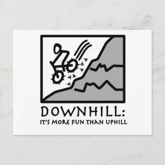 Downhill Thrill Mountain Biking Postcard