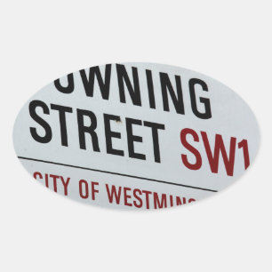 Downing Street Sign Oval Sticker