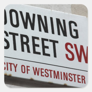 Downing Street Sign Square Sticker