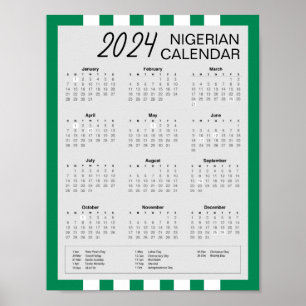 Download 2024 Nigerian Calendar  $5.95 PDF  Poster