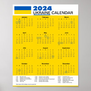Download 2024 Ukraine Calendar $5.95 PDF or Poster