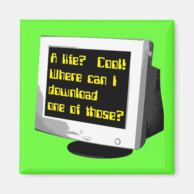 Download A Life Funny Magnet Computer Humour (Front)
