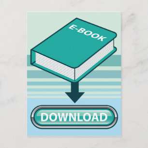 Download Ebook Button with Book Icon Postcard
