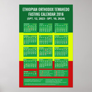 Download Ethiopian Orthodox Fasting Calendar PDF Poster