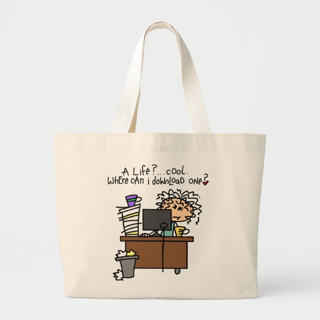 Download Life Humour Large Tote Bag (Front)