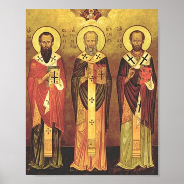 Download Three Holy Hierarchs l Orthodox Icon, Poster (Front)