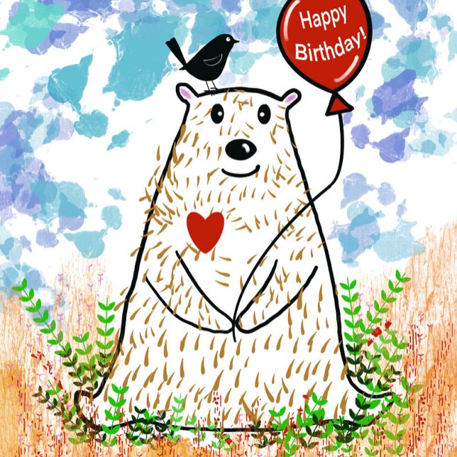 Downloadable Bear Birthday Card (Creator Uploaded)