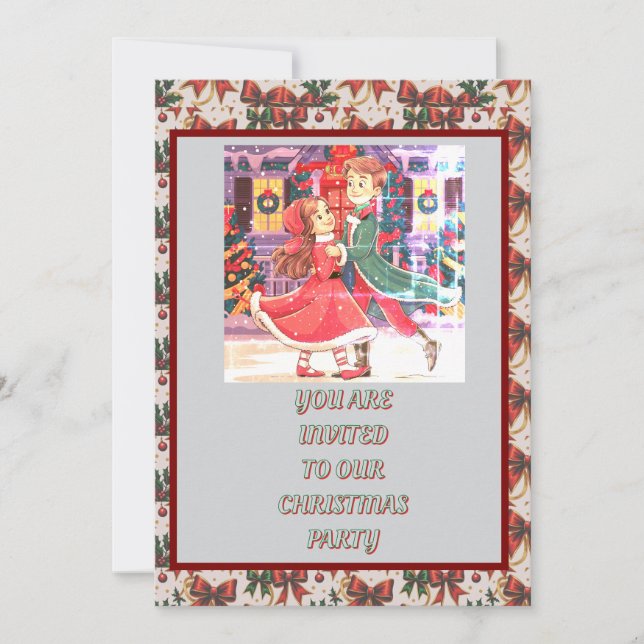 Downloadable Christmas Party Invitation Card (Front)