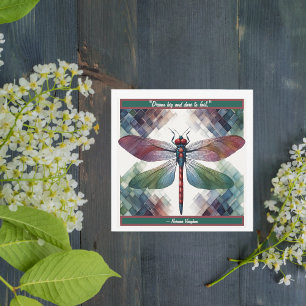 Downloadable Customisable Geo Dragonfly  Holiday Card