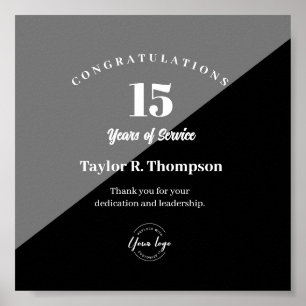 Downloadable employee years of service custom logo poster