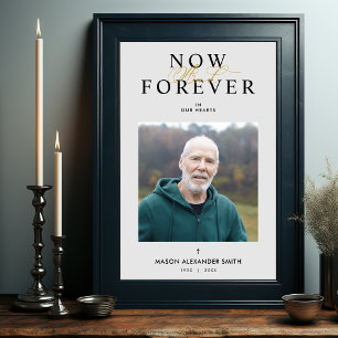 Downloadable Exquisite Gray Elegant Funeral Photo Poster