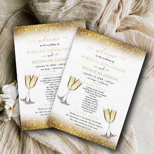 Downloadable Gold Glitter Calligraphy Wedding Invitation