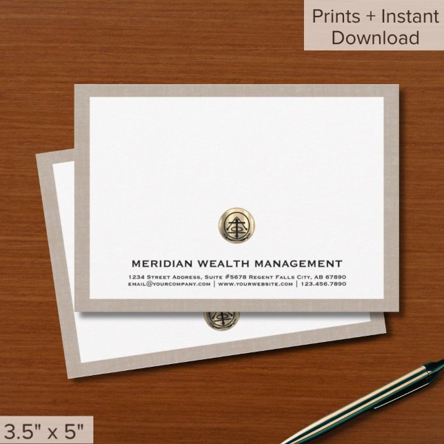 Downloadable Gold Logo Business Note Cards (Creator Uploaded)