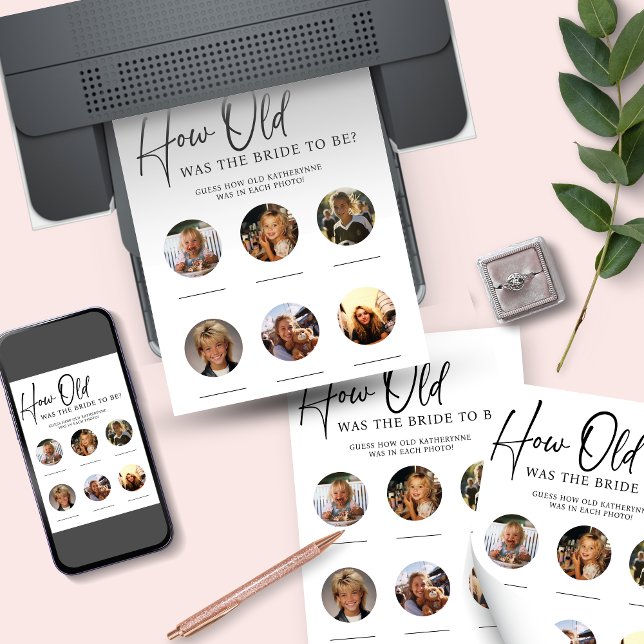 DOWNLOADABLE How Old Was Bride Bridal Shower Game Invitation (DOWNLOADABLE How Old Was Bride Bridal Shower Game)