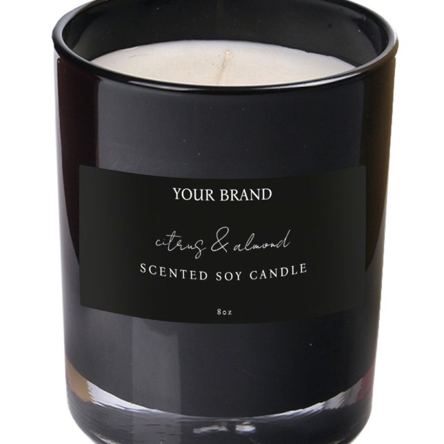 Downloadable Modern Black Candle Labels Invitation (Creator Uploaded)