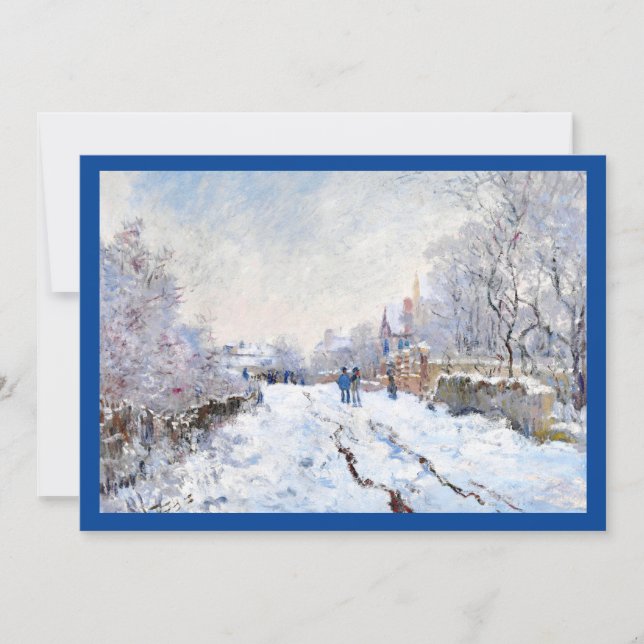 Downloadable Monet's Snow at Argenteuil landscape Invitation (Front)