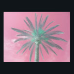Downloadable Pink Palm Tree Pop Art Photo Poster<br><div class="desc">Cool pop-art style palm tree poster. A single tall palm tree against a pink summer sky. The palm has been converted to a blue grey colour. Lovely colourful photo print bringing a summer beach vibe to any space.</div>