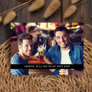 Downloadable Simple Custom Photo Groomsman BestMan Invitation