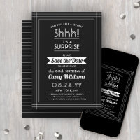 Downloadable Surprise Birthday Party Black & White
