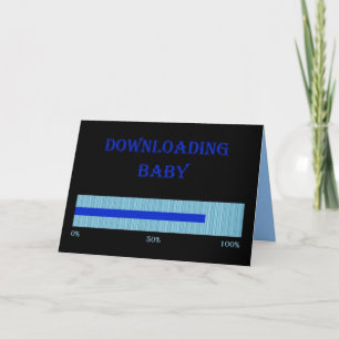 DOWNLOADING BABY - BABY SHOWER INVITATION CARD
