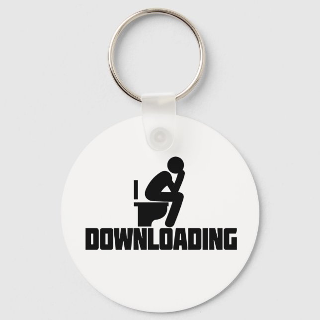 Downloading - Funny Toilet Pooping  Key Ring (Front)