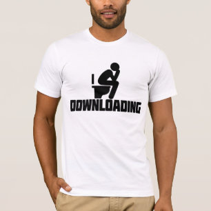 Downloading - Funny Toilet Pooping   T-Shirt