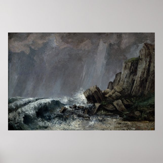 Downpour at Etretat Poster (Front)